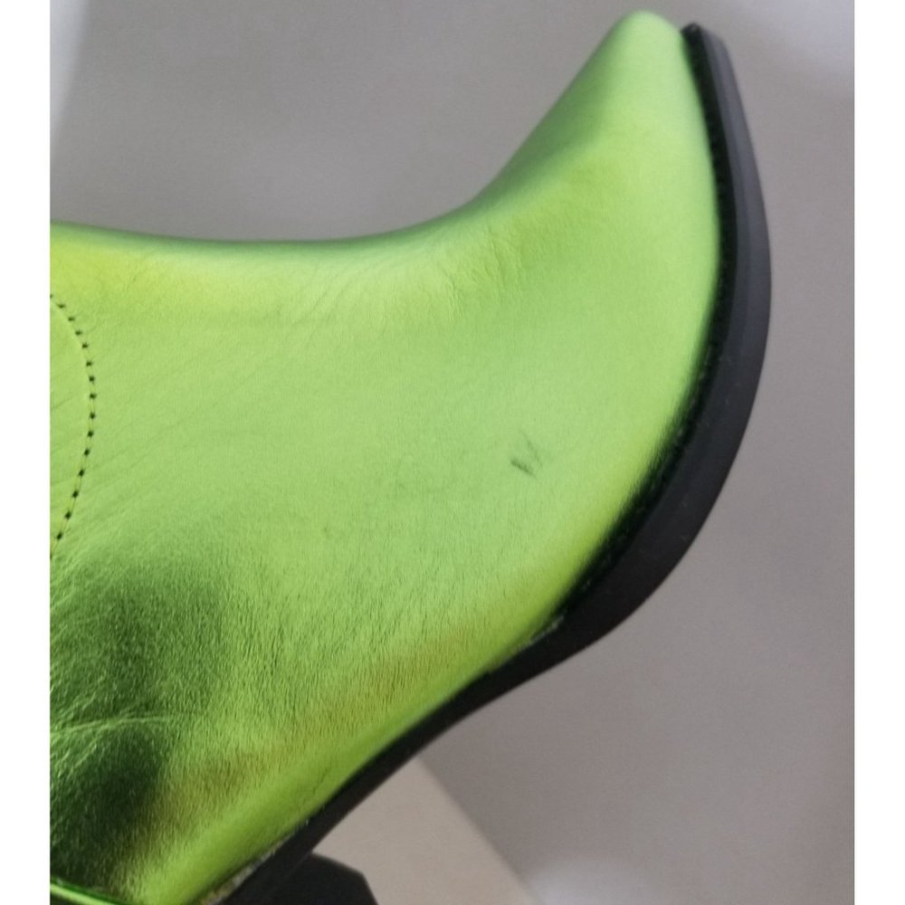 Free People Dagget Western Boots Green Metallic Leather Womens Size 10 - Picture 6 of 6